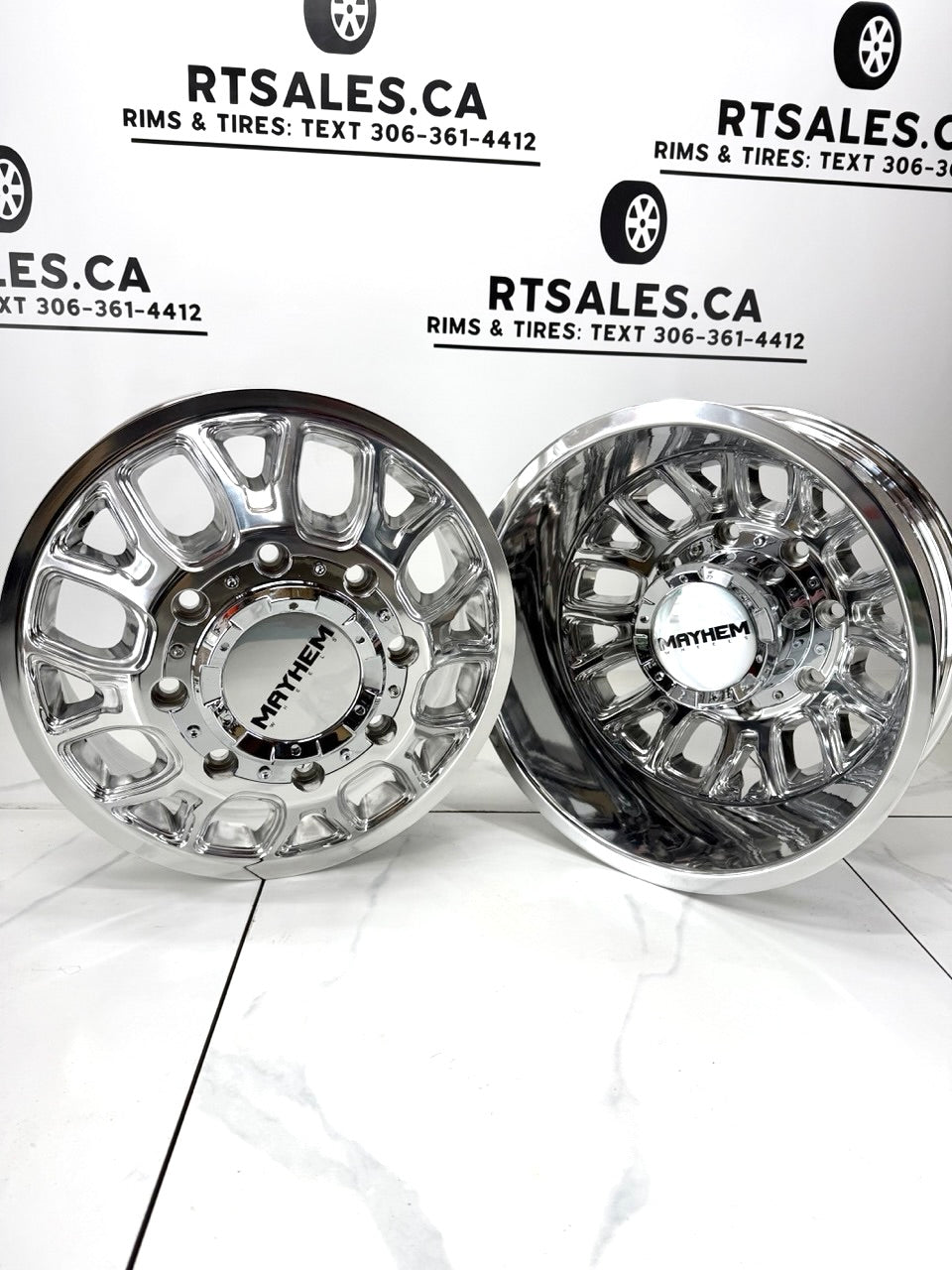 17x6.5 Mayhem Cogent Polished Dually Rims