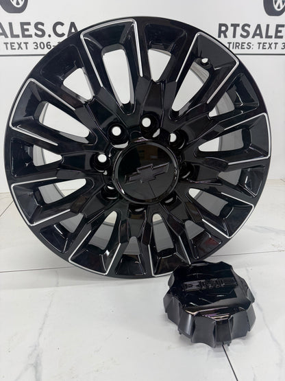 20x8.5 GMC CHEVY Replica Rims Black Milled 8x180 2500 3500