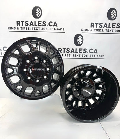 17x6.5 Mayhem Cogent Gloss Black Dually Rims - R&T Sales
