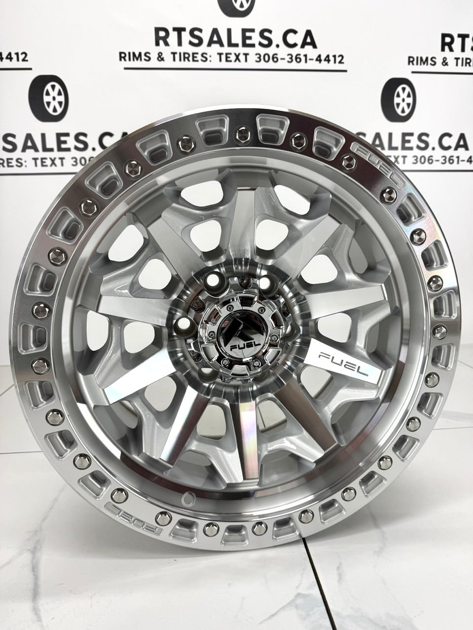 17x8.5 Fuel Covert Silver Machined Face Rims 6x139.7