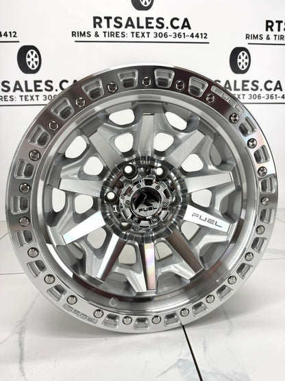 17x8.5 Fuel Covert Silver Machined Face Rims 6x139.7