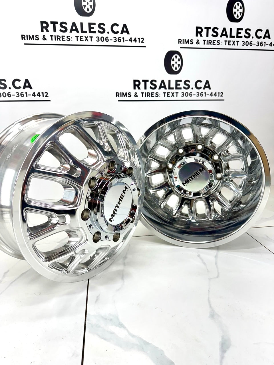 17x6.5 Mayhem Cogent Polished Dually Rims