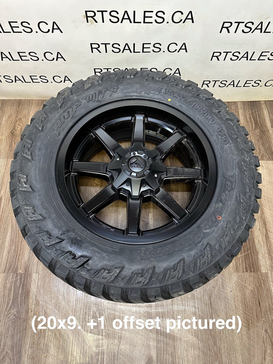 35x12.5x20 M/T tires Fuel Rims Dodge Ram GM Chevy 2500 3500