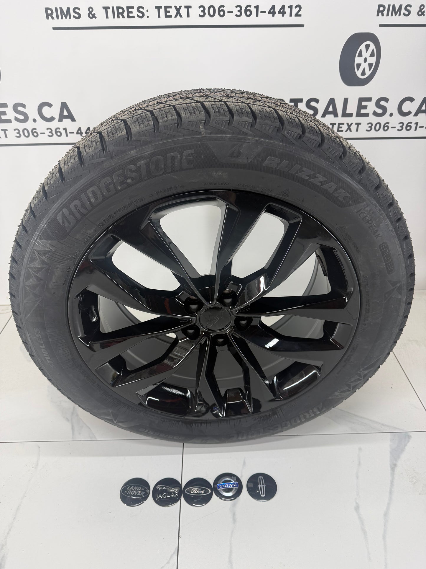 Bridgestone Icepeak Winter Tires on 17", 18", 19", 20" Black RT Rims 5x108