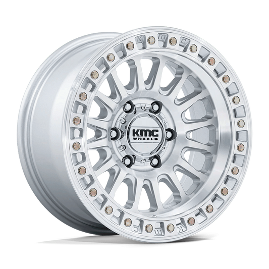 18x9 KMC IMS Rims 6x135 — Gloss Silver W/ Machined Face