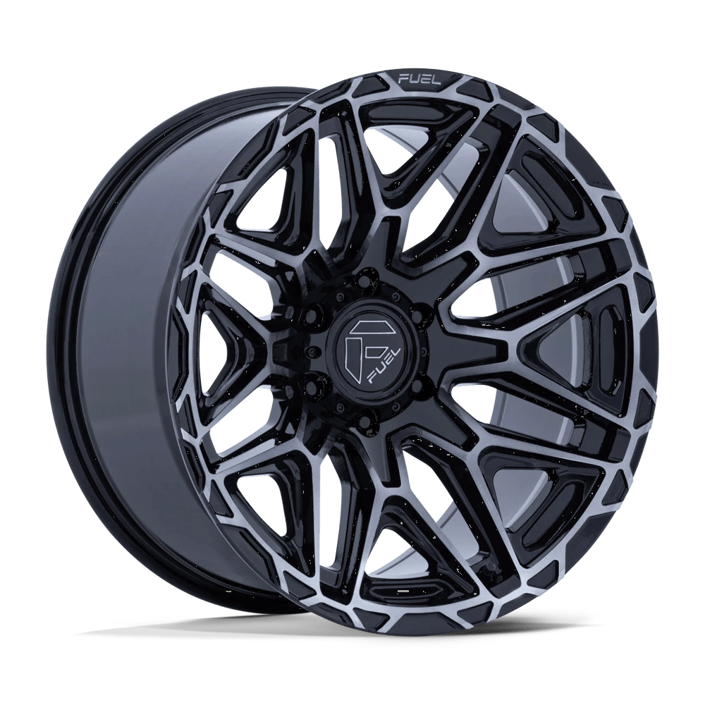 20x9 Fuel Injector Rims 5x127 — Gloss Black W/ Machined Dark Tint Face