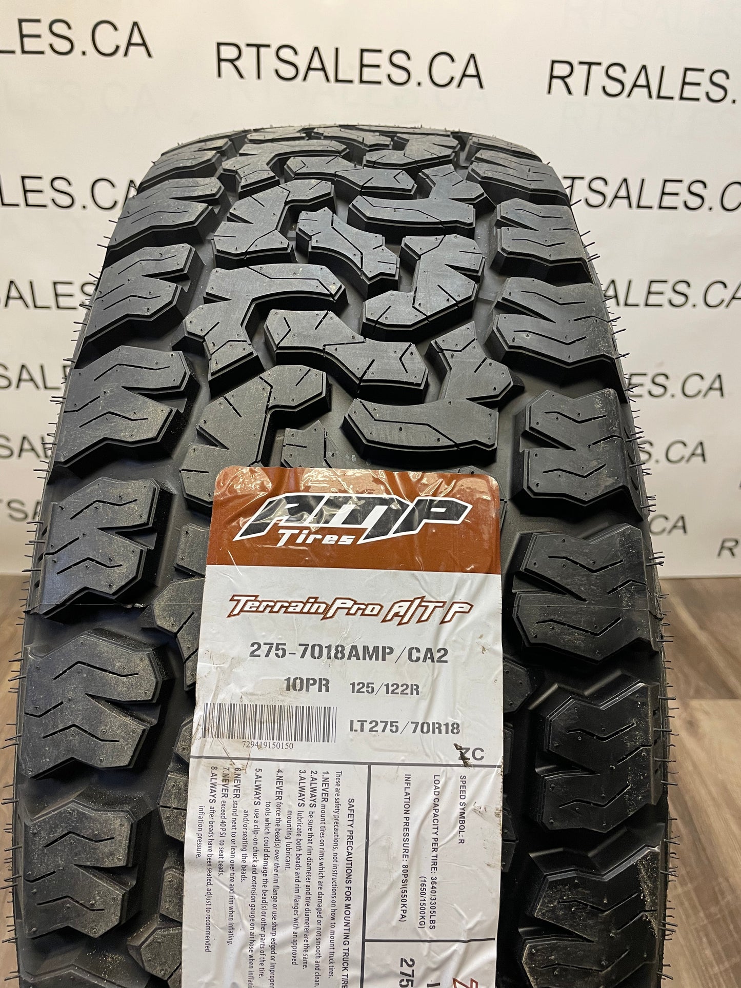 275/70/18 AMP All weather tires Black Rims Ford F250 F350