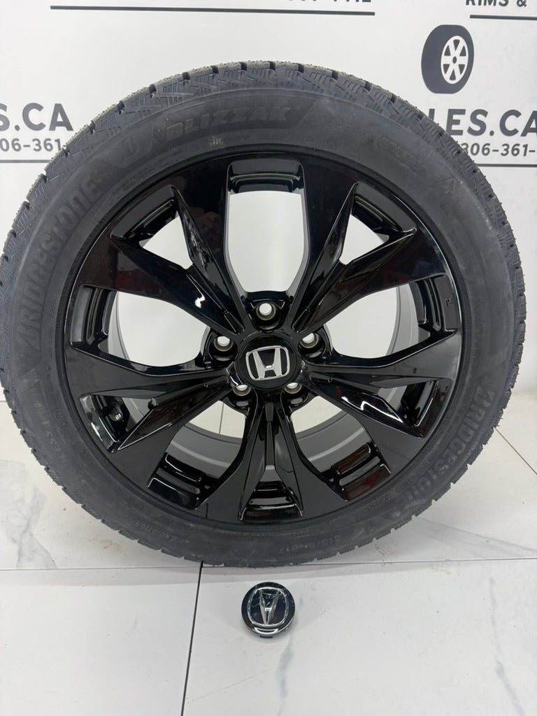 Bridgestone Blizzak Icepeak Winter Tires on 17" Replica Rims 5x114.3 Honda, Acura