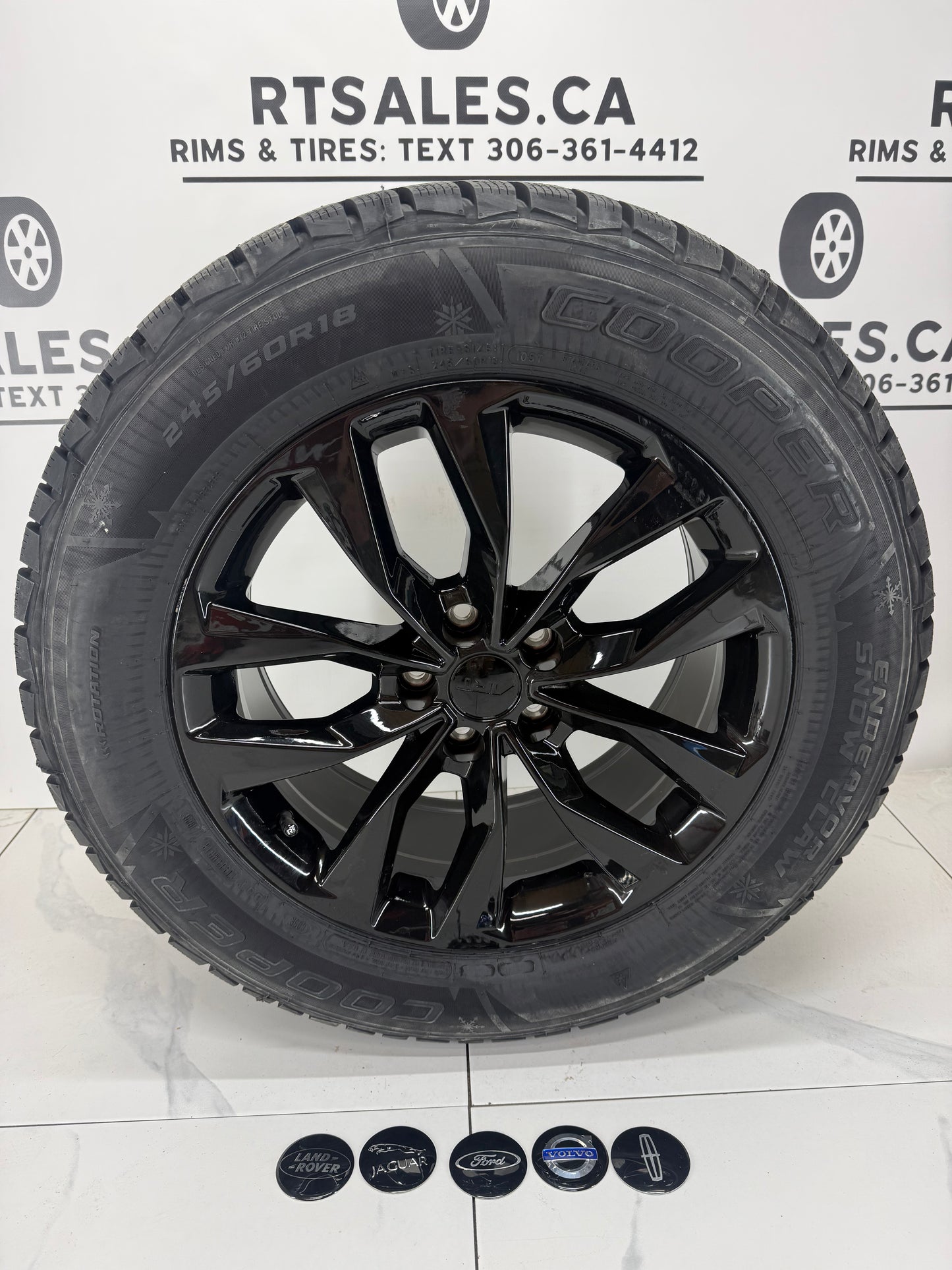 Cooper Endeavor Snow Claw Winter Tires on 17", 18", 19" or 20" Black RT Rims 5x108