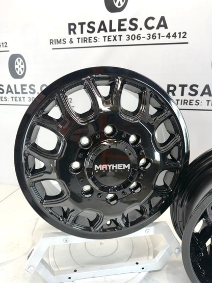 17x6.5 Mayhem Cogent Gloss Black Dually Rims - R&T Sales