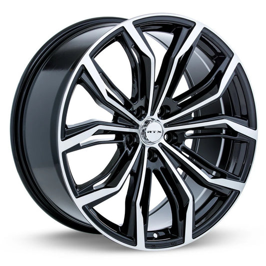 5x115 RTX Black Widow Black Machined Rims - 17" & 18"
