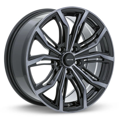 18x8 Black Widow Black Machined Grey 5x120