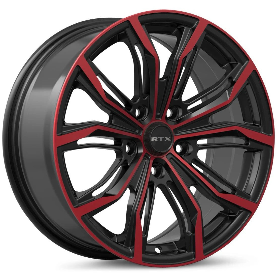 18x8 Black Widow Black Machined Red 5x114.3