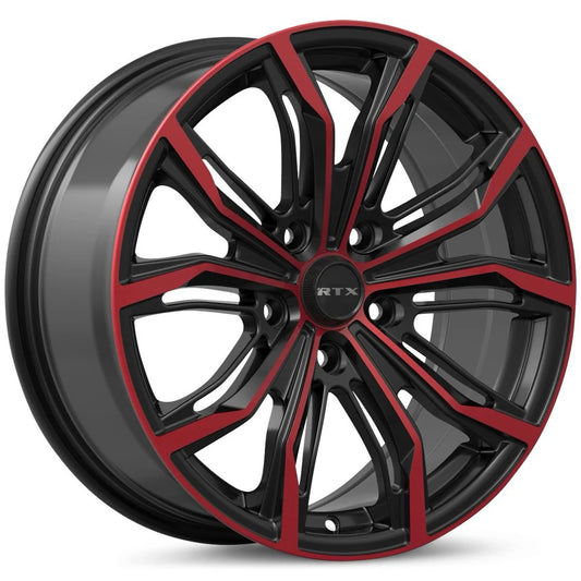 18x8 Black Widow Black Machined Red 5x114.3
