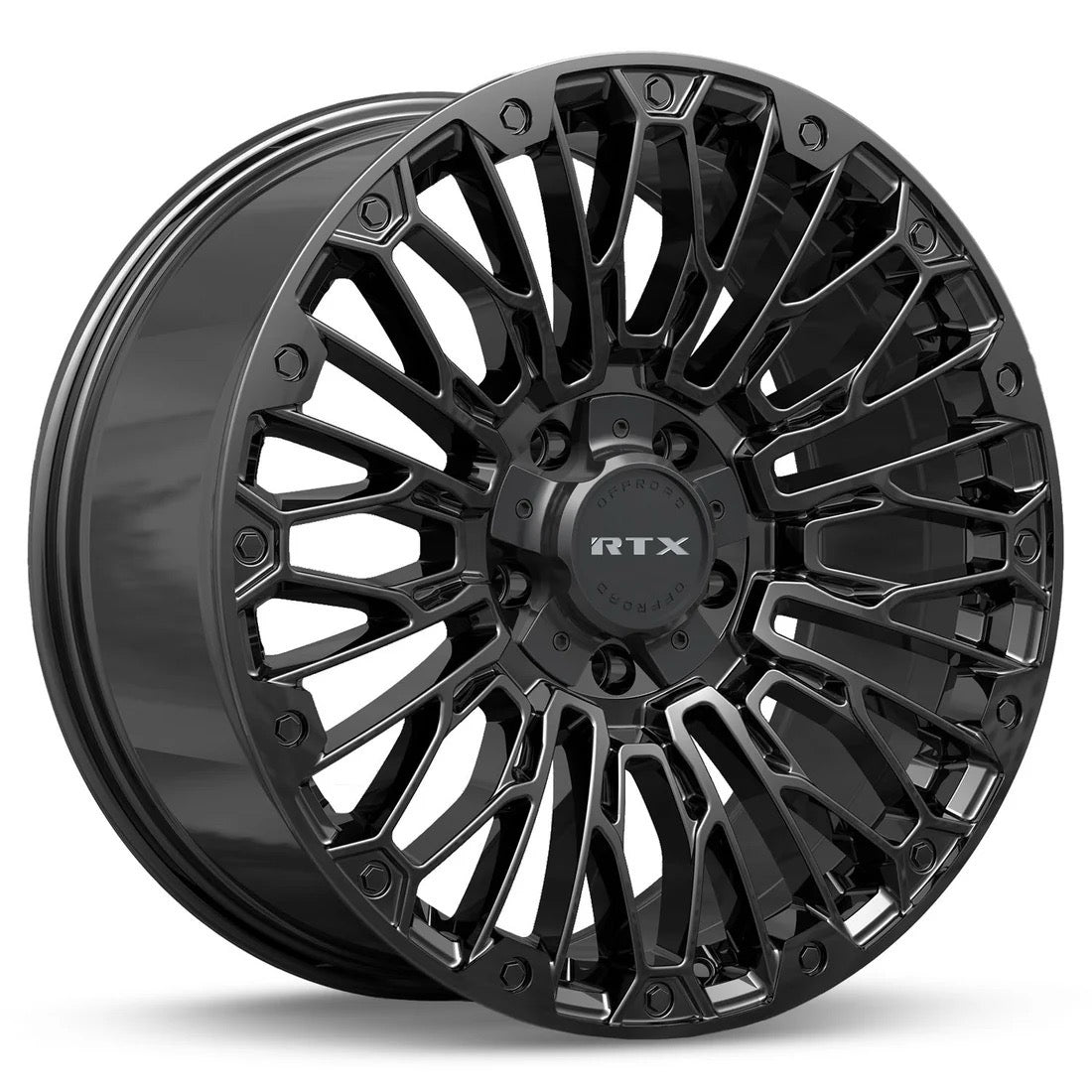6x135, 6x139 Gloss Black RTX Chaos Rims 20", 22"