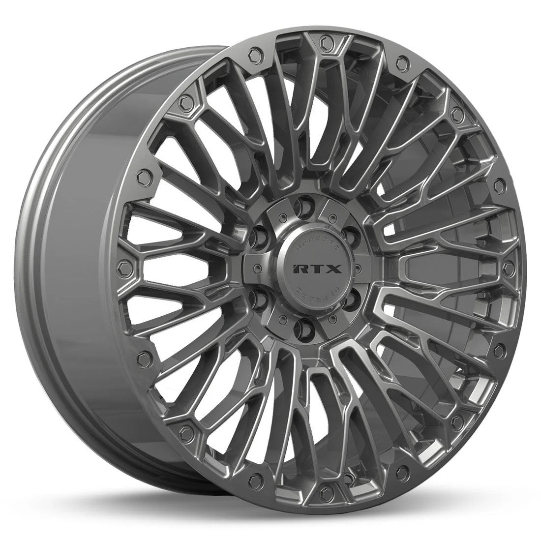 6x135, 6x139.9 Hyper Black RTX Chaos Rims 20", 22"