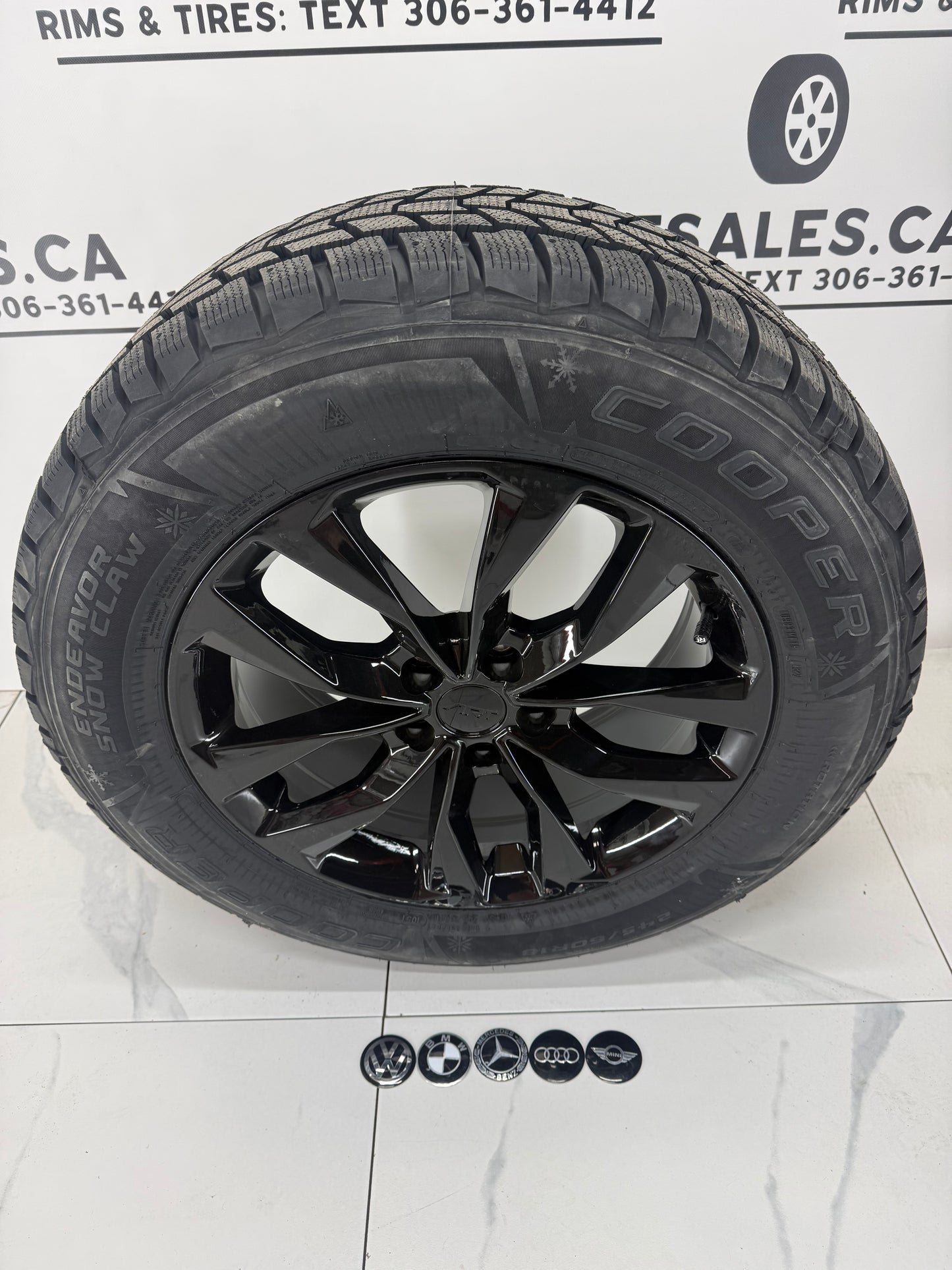 Cooper Endeavor Snow Claw Winter Tires on 18" Black RT Rims 5x112