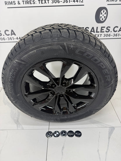 Cooper Endeavor Snow Claw Winter Tires on 18" Black RT Rims 5x112