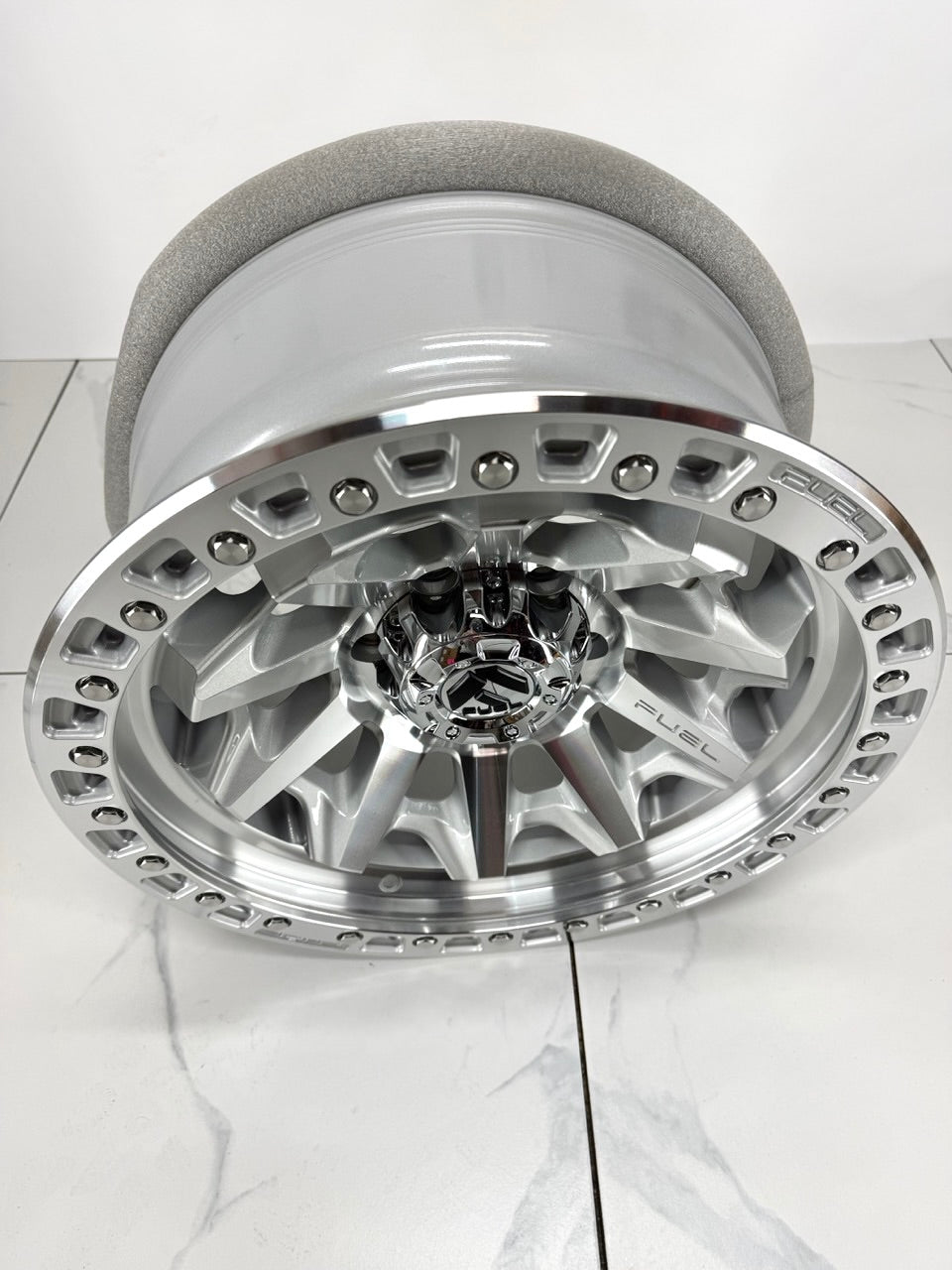 17x8.5 Fuel Covert Silver Machined Face Rims 6x139.7