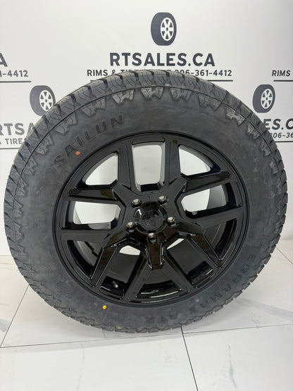 Sailun AT2 All Weather Tires on 18", 20" or 22" Ram 1500 Replica Rims 6x139