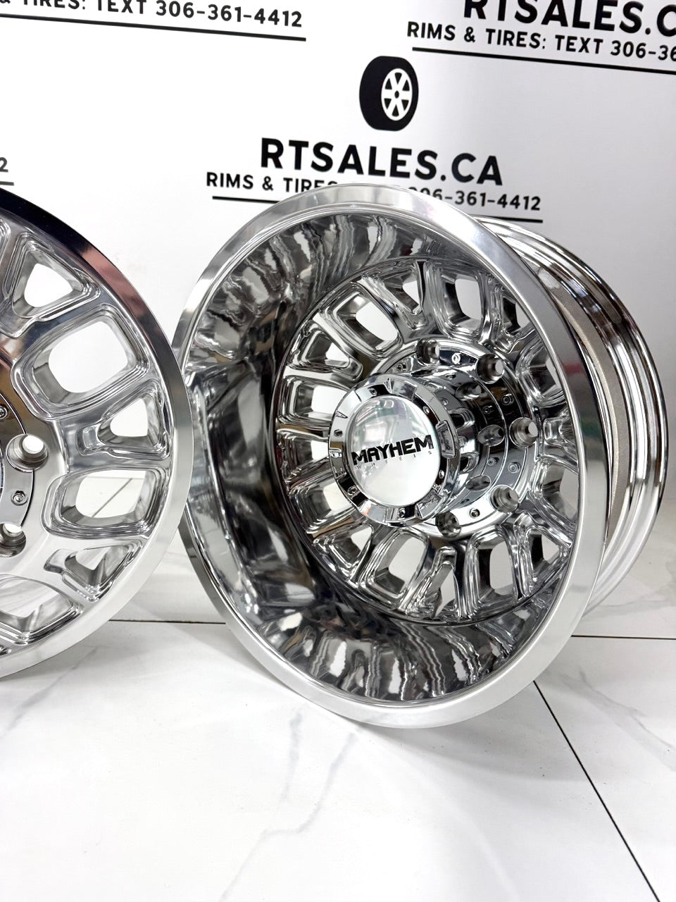 17x6.5 Mayhem Cogent Polished Dually Rims