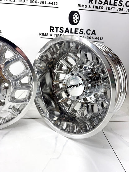 17x6.5 Mayhem Cogent Polished Dually Rims