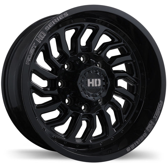 20x10 Fast D-STRUCT Rims 8x165 Gloss Black