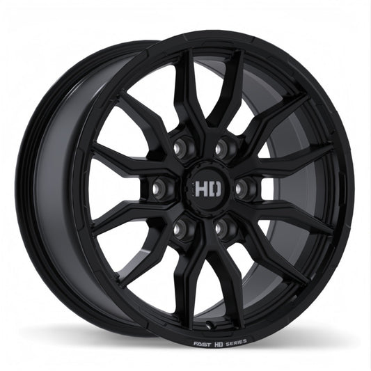 6x139.7 Fast Grit Satin Black Rims 17", 18"