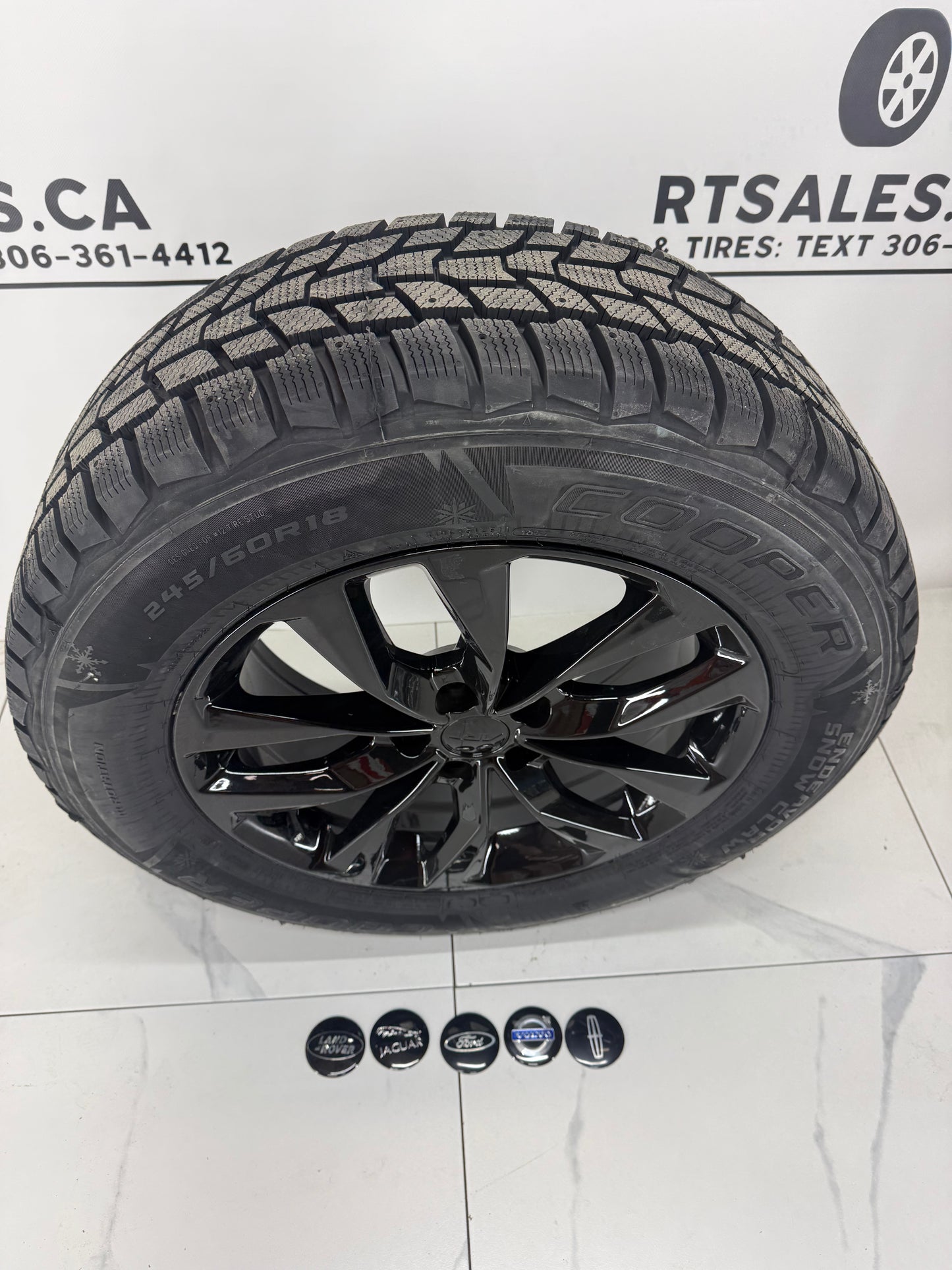 Cooper Endeavor Snow Claw Winter Tires on 17", 18", 19" or 20" Black RT Rims 5x108