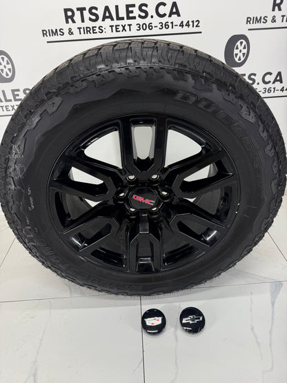 275/60/20 Bridgestone AT Tires on 20" GMC AT4 Rims 6x139.7 (Takeoffs)