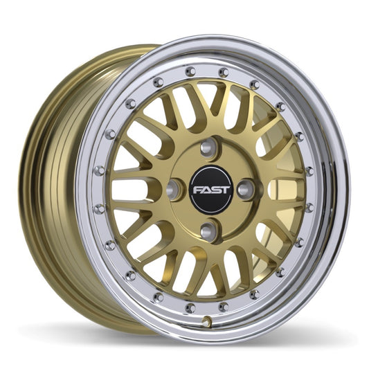 15x7 Fast FR01 Gloss Gold with Machined Lip