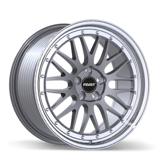 Fast FR01 Gloss Gunmetal with Machined Lip Rims - 17", 18" & 19"