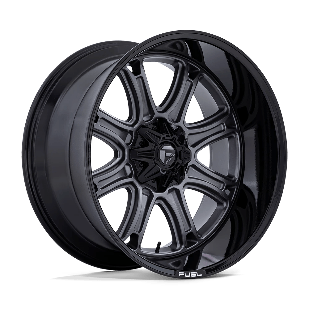 22x10 Fuel Darkstar Rims 6x135, 6x139.7 — Matte Gunmetal W/ Black Lip