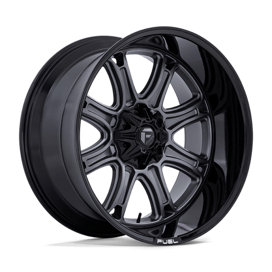 22x10 Fuel Darkstar Rims 6x135, 6x139.7 — Matte Gunmetal W/ Black Lip
