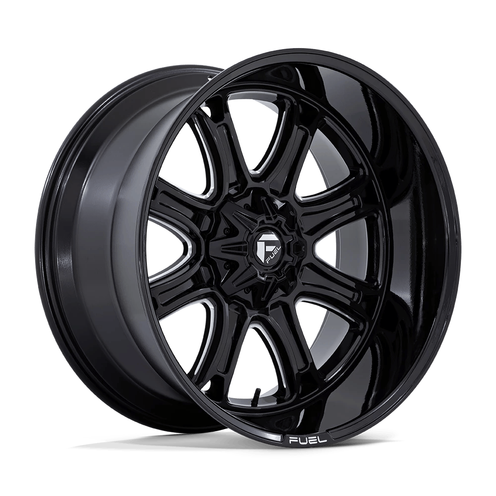 22x9 Fuel Darkstar Rims 8x165.1 — Gloss Black Milled