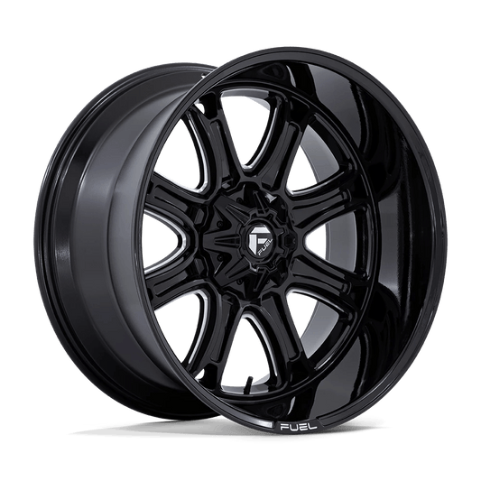 22x9 Fuel Darkstar Rims 8x165.1 — Gloss Black Milled