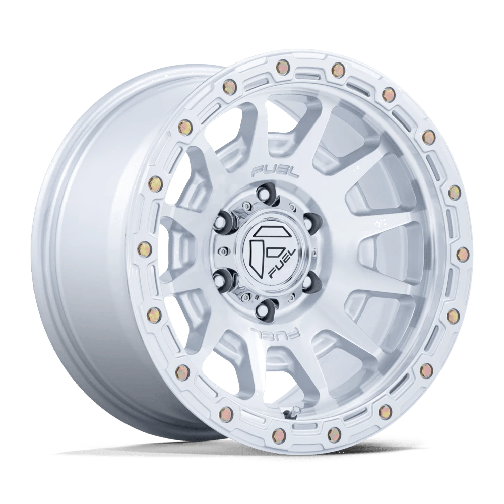 18x9 Fuel Fortress Rims 6x139.7 — Gloss Silver W/ Machined Face