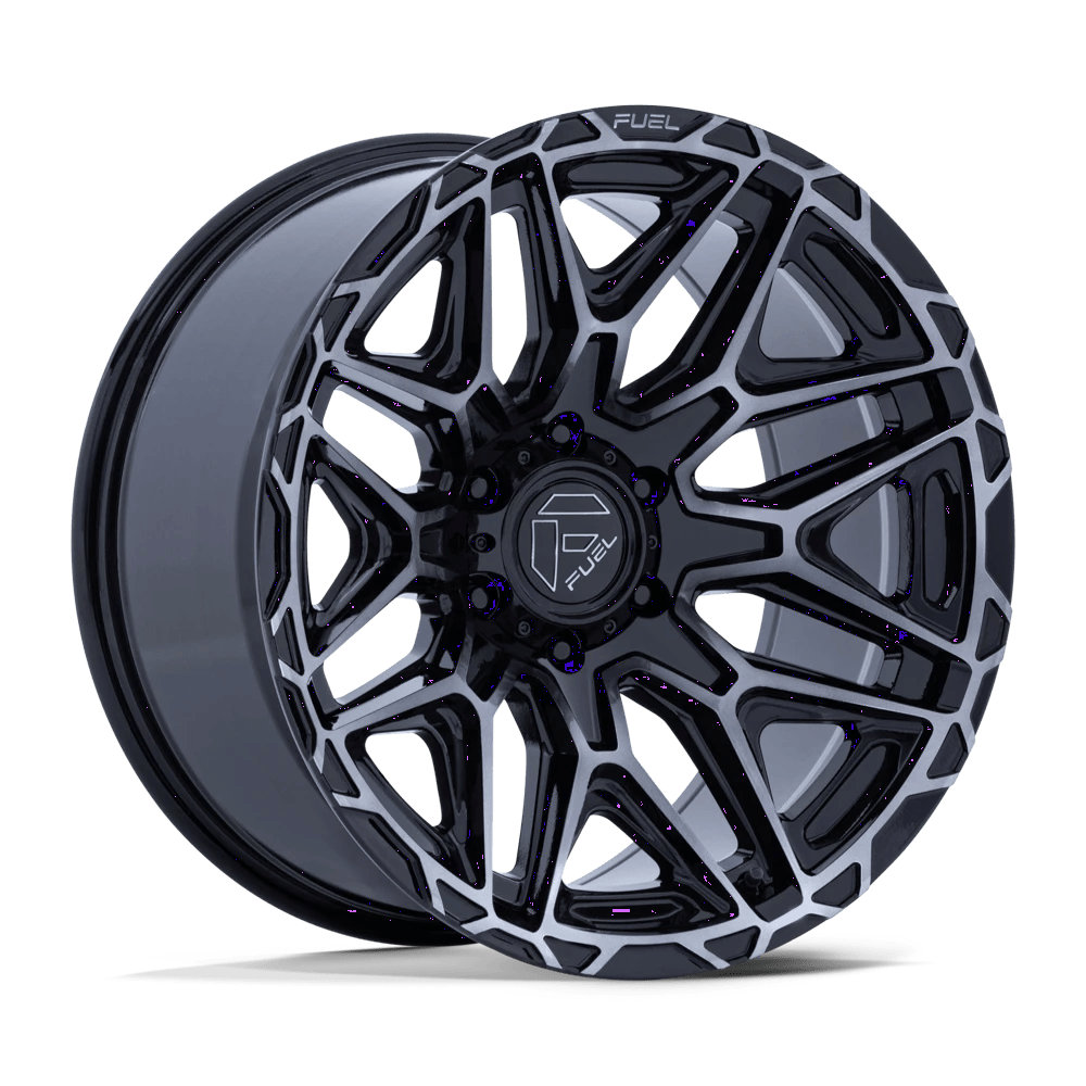 20x9 Fuel Injector Rims 5x127 — Gloss Black W/ Machined Dark Tint Face