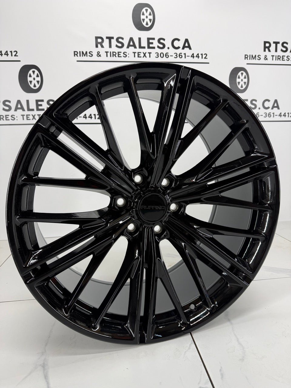 22x9 Gloss Black Amalfi Rims 6x139