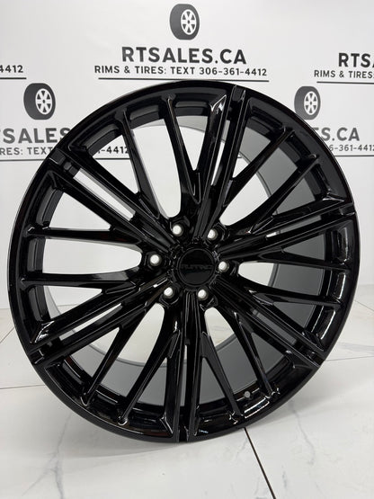 22x9 Gloss Black Amalfi Rims 6x139