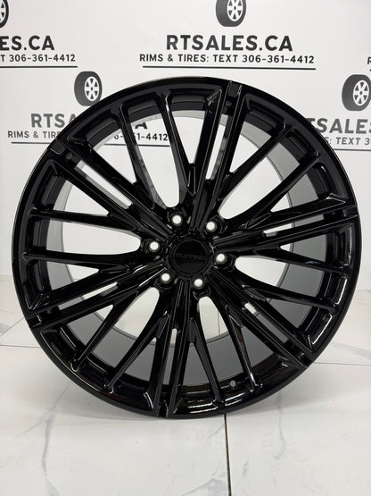 22x9 Gloss Black Amalfi Rims 6x139