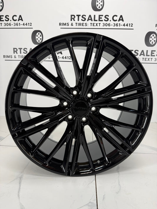22x9 Gloss Black Amalfi Rims 6x139