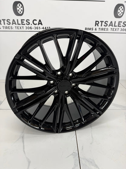 22x9 Gloss Black Amalfi Rims 6x139