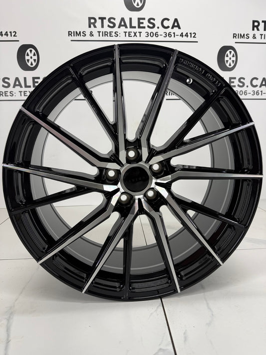 20X8.5 RUF67 Rims Gloss Black & Machined 5x114.3