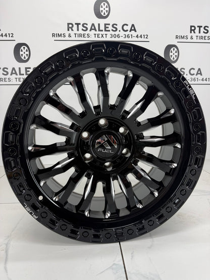 18x9 Fuel Rincon Gloss Black Milled 8x165