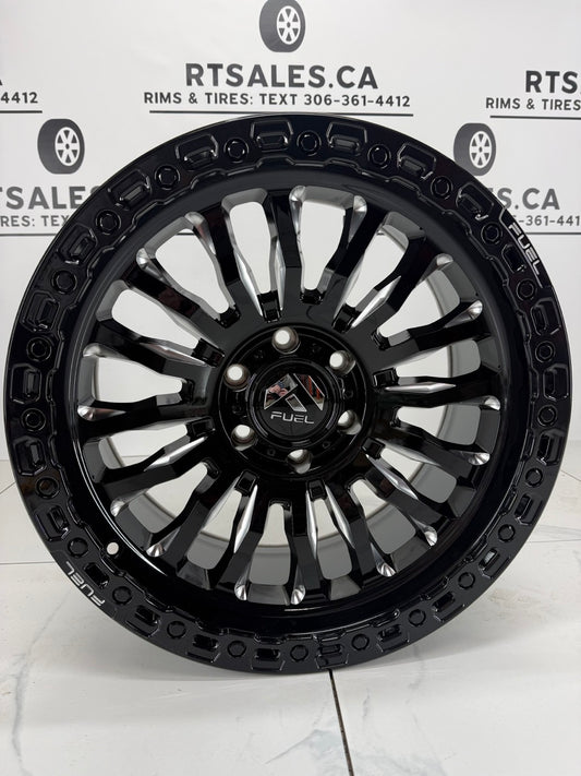 20x9 Fuel Rincon Gloss Black Milled Rims 6x139.7