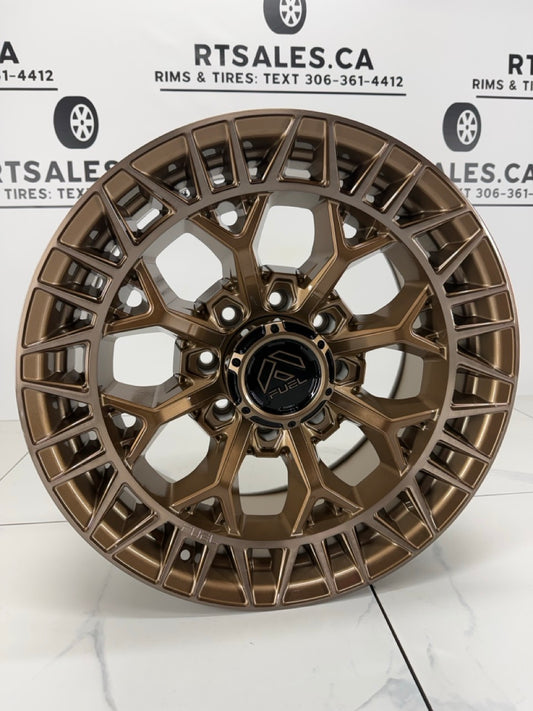 20x9 Fuel Charger Platinum Bronze Rims 8x165
