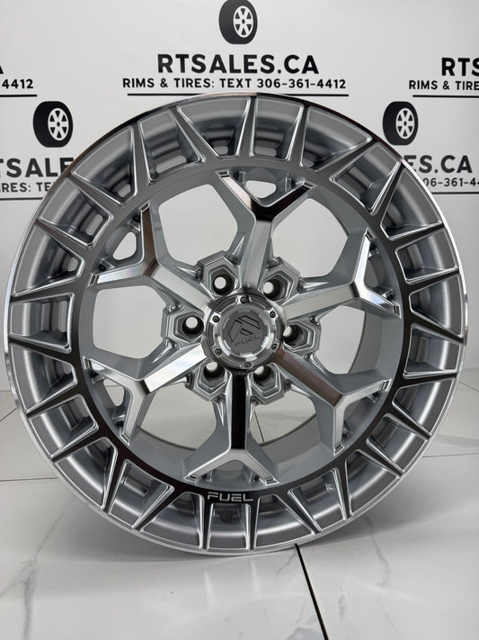 22x9.5 Fuel Charger Gloss Silver Machined 6x135