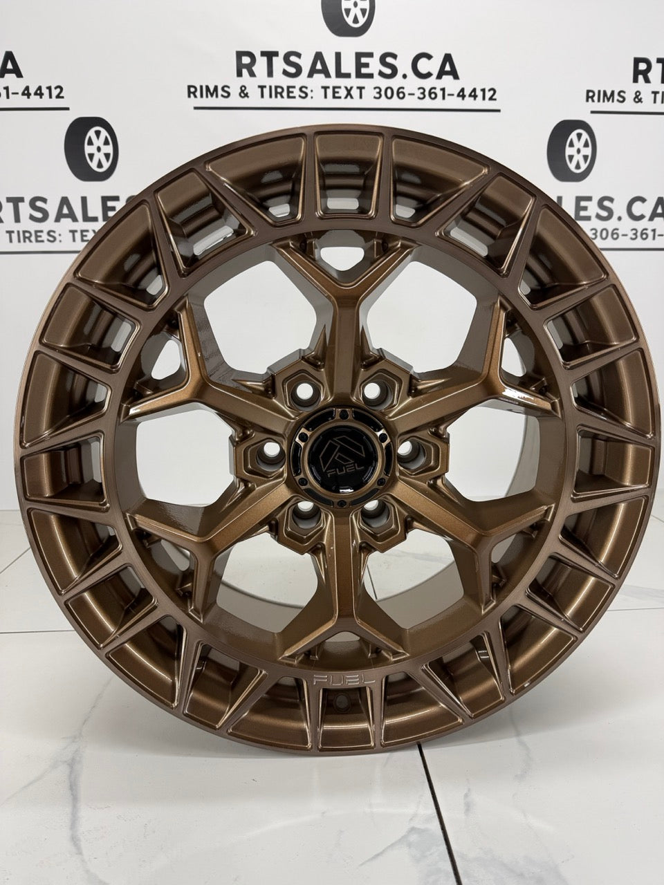 20x9 Fuel Charger Platinum Bronze Rims 6x135