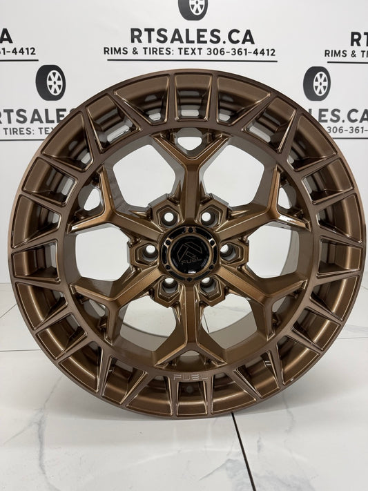 20x9 Fuel Charger Platinum Bronze Rims 6x135
